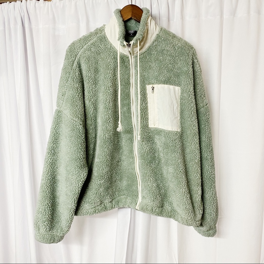 PacSun Sea-foam Green Plush Jacket Size Medium